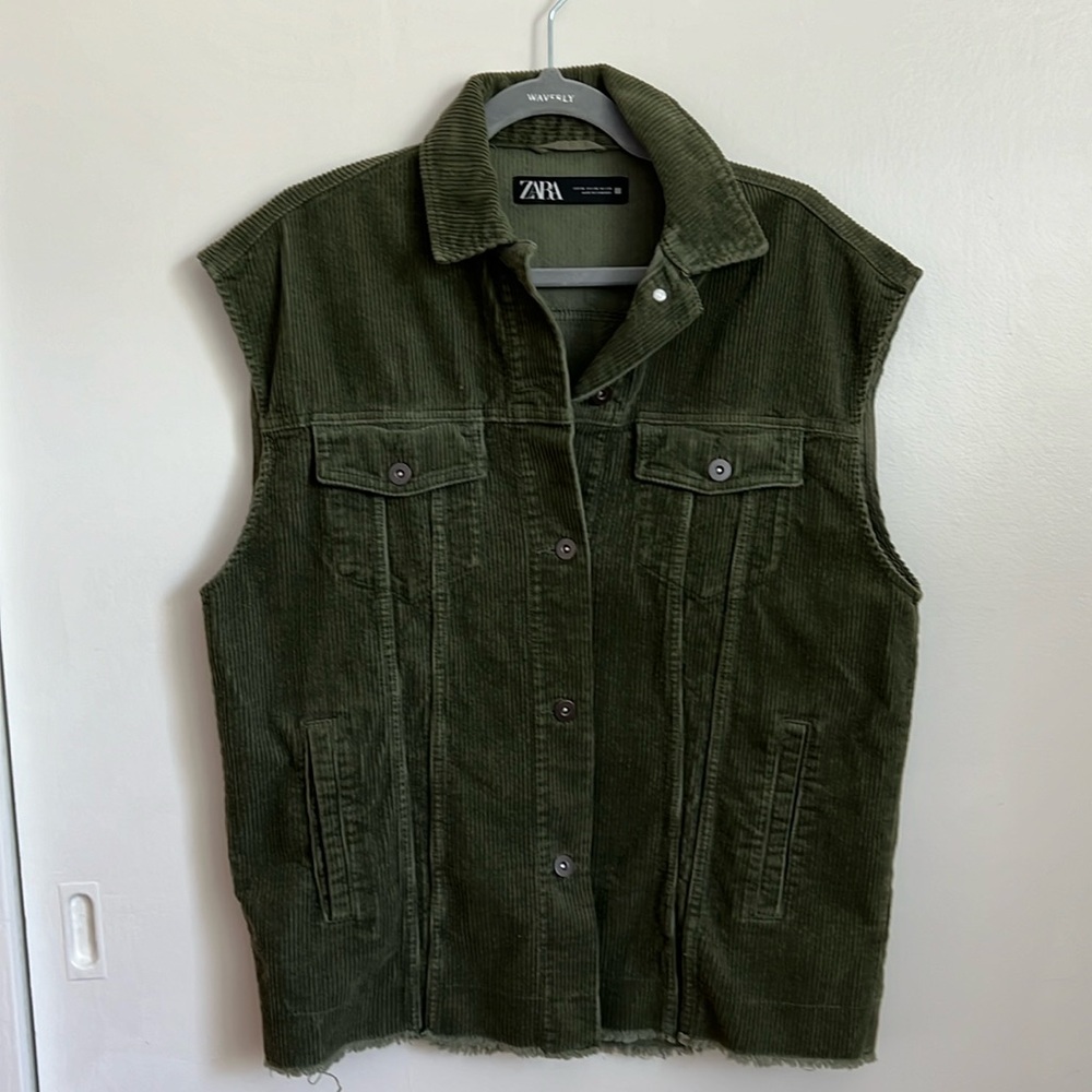 ZARA Oversized Corduroy Vest Size XS